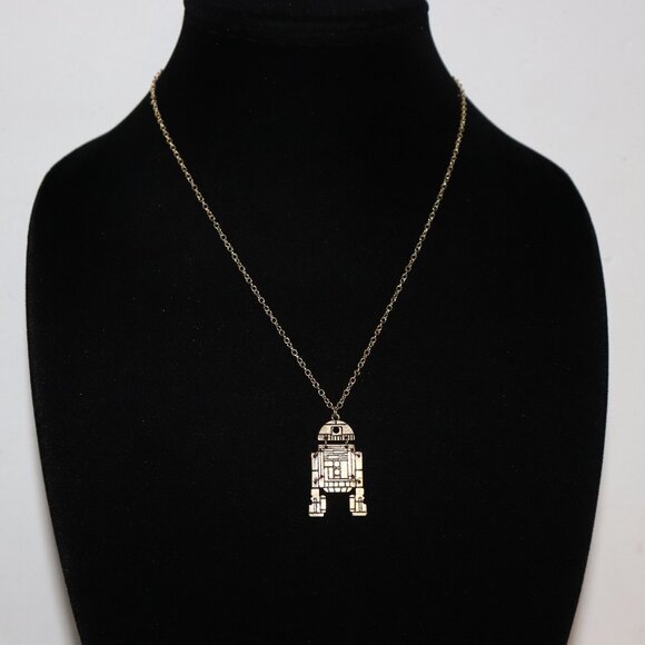 Gold R2-D2 necklace Star Wars 18-20" - Picture 4 of 5